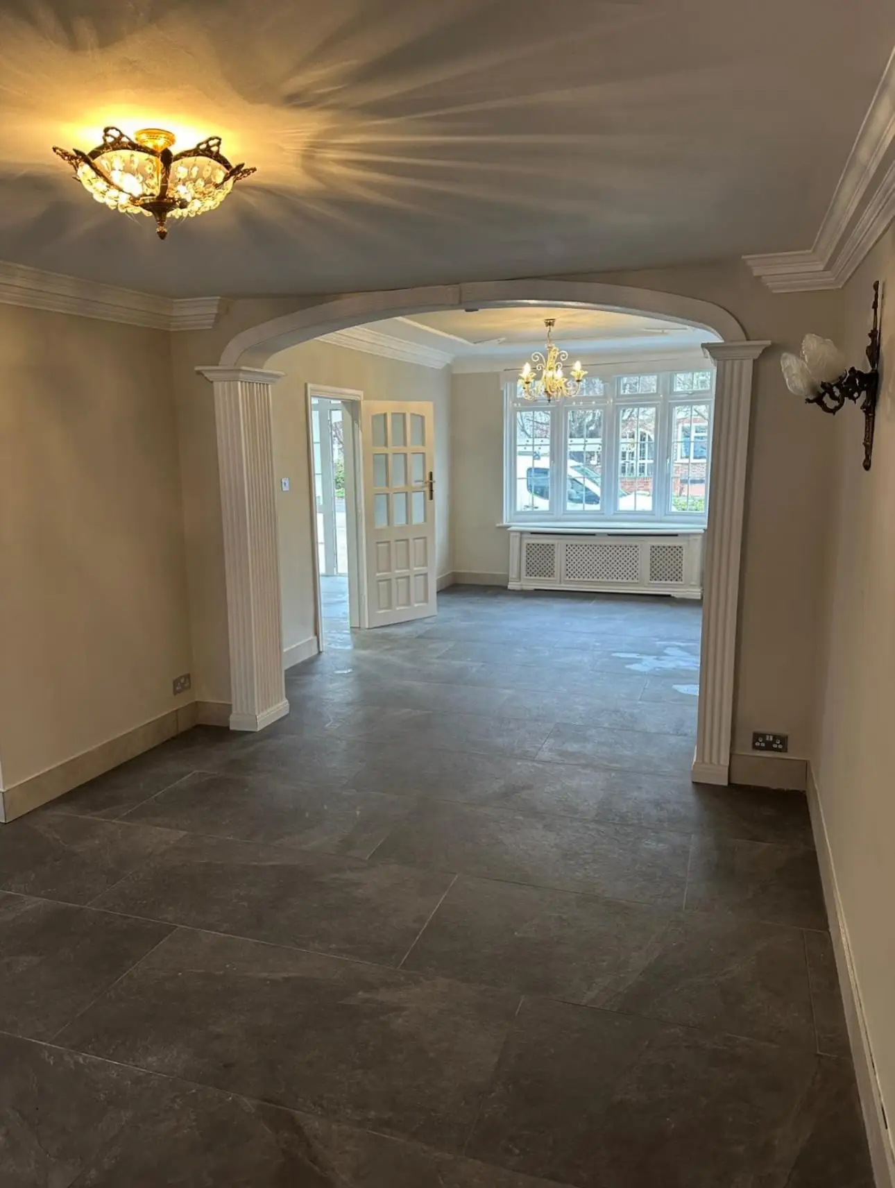 Reception room refurbished after water damage